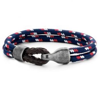 Pulsera Hombre Frank 1967 7FB-0270 - Pulsera de acero inoxidable, diseño moderno y elegante, color plateado, con detalles en negro, ajuste personalizable