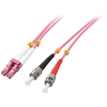 Cable de fibra óptica Lindy 46352 InfiniBand LC/ST Rosa 3 m, OM4, 5 m