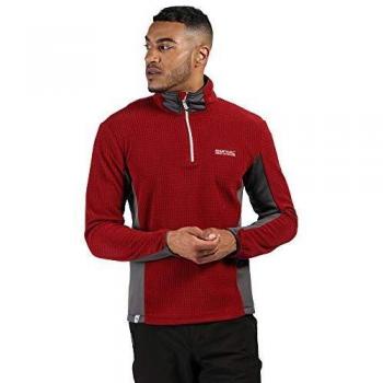 Regatta Boswell-Forro Polar con Estructura Reticular, Tejido Elástico Extol Y Media Cremallera Fleece, Hombre, Delhi Red/Magnet, S