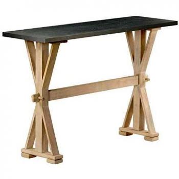 vidaXL Madera Mango Maciza Mesa Consola Superficie de Zinc 118x35x76 cm Salón