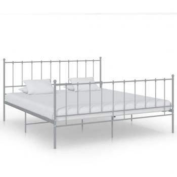 Estructura de cama de metal gris 200x200 cm