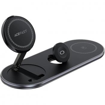 ACEFAST 3-in-1 Magnetic Wireless Charger Station for iPhone and Accessories - Fast Charging, Black