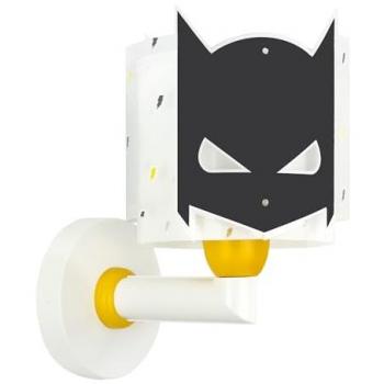 Aplique de pared infantil superhéroe Dark Hero en negro y blanco E27