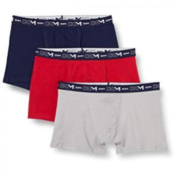 Pack de 3 Boxers para Hombre en Algodón Stretch Multicolor (Gris, Rojo, Negro) - DIM Paris