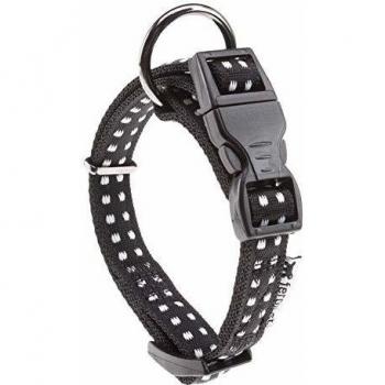 Collar de Nylon para Perros Ferplast Cricket C20 50 Negro, Ajustable 35-50 cm, Ancho 20 mm