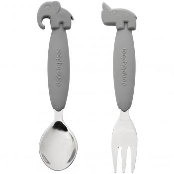 Done by deer 10785 - Set 2 cubiertos, color gris