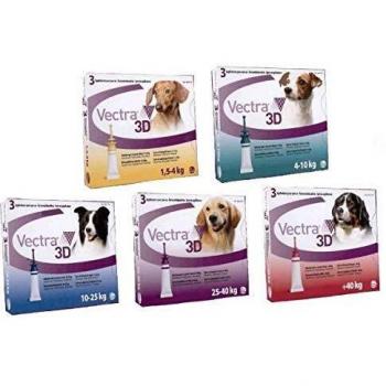 Vectra 3D para Perros de 4-10 kg - Pack de 3 Pipetas Antiparasitarias Externas