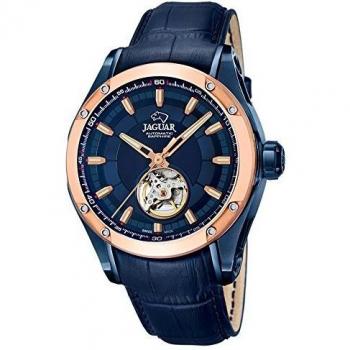Jaguar Automatic Collection J812/A Reloj Automático para Hombre con Caja de Acero Inoxidable 316L, Esfera Azul y Correa de Piel Azul