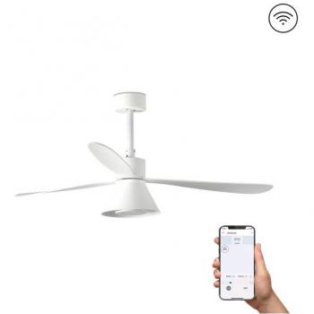 Ventilador de techo con luz blanco DC Smart Amelia Cone Ø1320mm 33760WP-22 Faro, inteligente, 6 velocidades