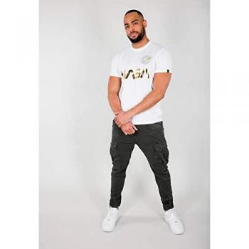 Alpha Industries - NASA Reflective T Shirt, White/Gold