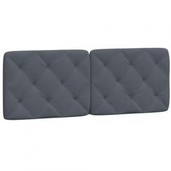 Cabecero de cama acolchado terciopelo gris oscuro 120 cm Vidaxl