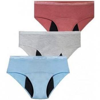 FreeU Ayub Pack Braga Menstrual Algodón Sin Costuras Combi Flujo Abundante Talla S (34) 3 Unidades