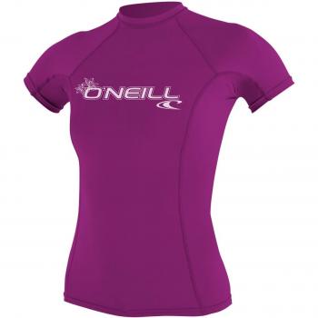 ONEILL WETSUITS O'Neill - Camiseta de Neopreno para Mujer con protección UV, Manga Corta, Cuello Redondo Rosa Fox Pink Talla:Small