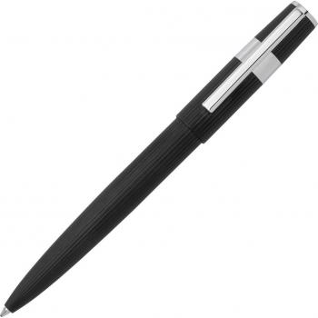 Hugo Boss Gear Pinstripe Black & Chrome Engravable Ballpoint Pen