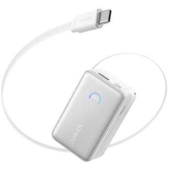 Power Bank Anker Nano 10000mAh 45W con Cable Retráctil USB-C Blanco