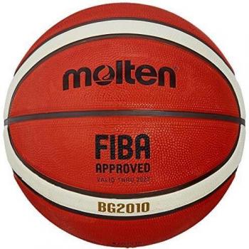 Balón de Baloncesto Molten BG2010 Tamaño 7, Aprobado por FIBA, Canales Profundos, Interior/Exterior, Goma Premium, Naranja/Marfil