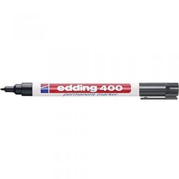 Marcador Permanente EDDING 400 Negro 1mm Punta Redonda, Impermeable y de Secado Rápido en Blister