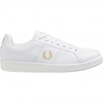 Fred Perry B721 Leather Sneakers Men's White with Gold Logo