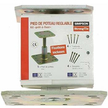 Kit Completo de Pie de Poste Ajustable SIMPSON PPRC con Fijaciones
