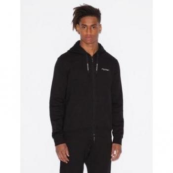 Sudadera Armani Exchange negra con cremallera para hombre