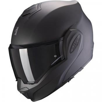 Casco Scorpion Exo-Tech Evo Solid Matt Black - Talla XS (54-55 cm), diseño modular, sistema de ventilación avanzado, pantalla anti-rayaduras, interior desmontable y lavable, homologado ECE 22.05
