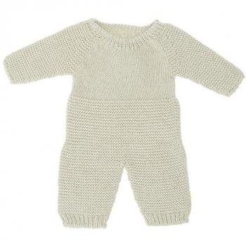 Miniland Pijama Verde de Punto para muñeco de 32cm - Pijama Knitted, Fabricado en España con Textil Reciclado. Miniland Dolls