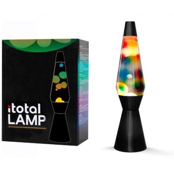 Lámpara de Lava Arcoíris Itotal con Base Negra y Líquido Transparente