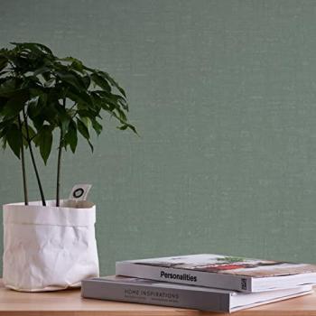 Papel Pintado Vlies Nara Verde Mate, 10.05 x 0.53 m, Unitapete