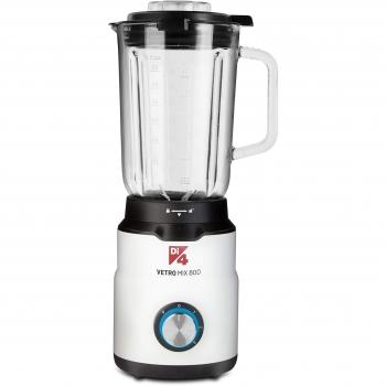 Di4 VetroMix 800 - Batidora de Vaso, 800w, Jarra de Cristal 1.5 L, 3 velocidades, Cuerpo Plástico, 6 cuchillas aptas para picar hielo, Pies antideslizantes, Iluminación LED