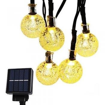 Cmyk® LED solar guirnalda de luces Navidad exterior parranda fiesta jardín 6M 30er Blanco Cálido