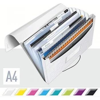 Carpeta Expandible Leitz WOW A4, 6 Compartimentos, PP, Blanca