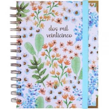Agenda 2025 Semana Vista A6 (13,5 x 18 cm) - Organizador Anual Bilingüe Español-Inglés con Índice Lateral y Cierre Doble Wire'o
