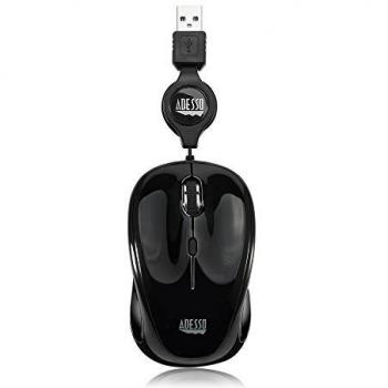 Adesso Ergonomic iMouse S8 - Retractable Optical USB Mouse