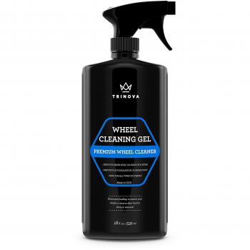 Spray Limpiador de Ruedas – El mejor para eliminar la suciedad, residuos de aceite y tierra – Recupera el brillo y quita las manchas – Funciona en ruedas pulidas y pintadas – Libre de ácido – 18 OZ - TriNova