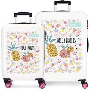 Enso Juicy Fruits Juego de Maletas Multicolor 55/68 cms Rígida ABS Cierre combinación 104L 4 Ruedas Dobles Equipaje de Mano
