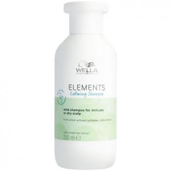 Wella Professionals Elements Soothing Shampoo 250 ml - Natural soothing shampoo for dry or delicate scalp, sulfate-free, paraben-free, infused with natural ingredients, designed to gently cleanse and soothe the scalp while maintaining moisture balance