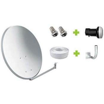Kit Antena Parabólica GI 60 cm + LNB + Soporte + 20m Cable coaxial