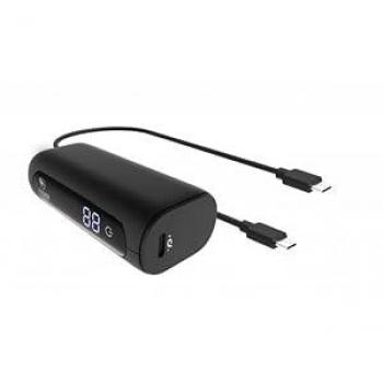 Batería Externa 5000mAh Power Delivery Quick Charge con 2 Cables USB-C Negra