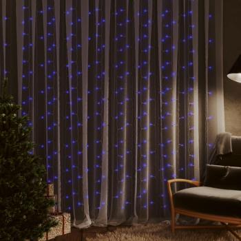 Cortina luces carámbano 3x3 m 300 LEDs azul 8 funciones
