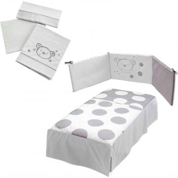 Micuna Sweet Bear - Pack de edredón, protector y juego sábanas para cuna