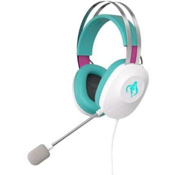 Auriculares Gaming ASUS TUF H1 Gen II Edición Hatsune Miku, Cableados, Sonido Envolvente 7.1, Controladores de 40 mm, Ligero, USB Tipo A, Colores Blanco y Turques