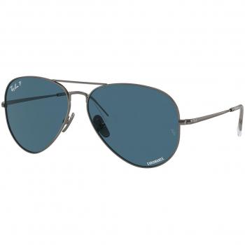 Ray-Ban Aviator Titanium RB8089 165/S2 Polarized Sunglasses in Gray, Gunmetal, Size 62
