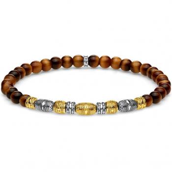 Pulsera Thomas Sabo Hombre Talismán Bicolor Oro Ojo de Tigre Plata de Ley 925 A1921-966-2-L17