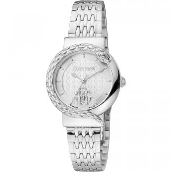 Roberto Cavalli by Franck Muller Women's Classic Stainless Steel Analog Watch - Gray Dial and Strap