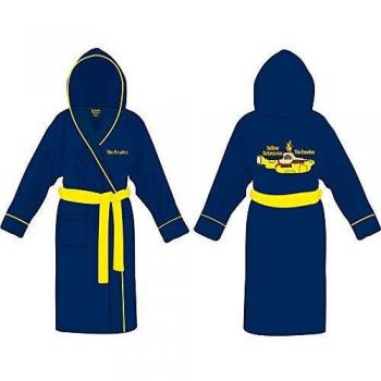 The Beatles Bathrobe Yellow Submarine Logo Official Mens Navy Blue Unisex S