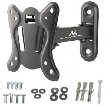 Soporte de Pared para TV y Monitor MacLean MC-416, 13-32, 30kg, Inclinable y Giratorio, VESA 100x100, Color Negro