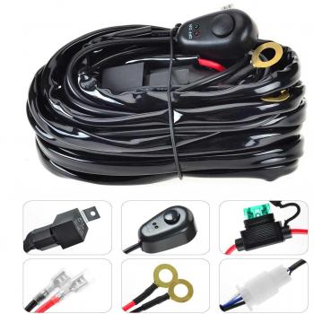 KAWELL 300W Barra LED Faro de Trabajo Arneses de Cableado Faro Antiniebla Arnés de Cableado 40A