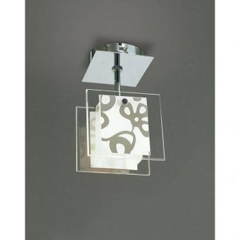 Lámpara de techo Euphoria 1 Bulb L1 / SGU10, cromo pulido / cristal opal blanco