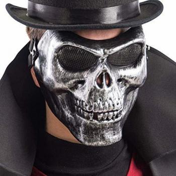 Carnival Toys 844: Maschera Teschio Grigio In Plastica Rigida In Busta C/CAV.