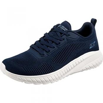 SKECHERS BOBS SQUAD CHAOS - FACE OFF, Zapatillas de Deporte para Mujer, Color Navy, Tejido Engineered Knit, Talla 37 EU